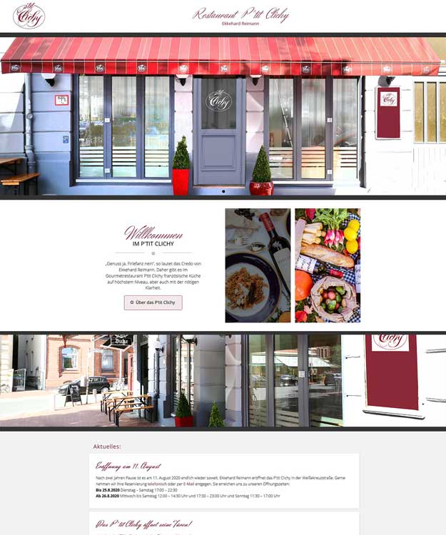 Werbeagentur Hannover Webdesign Restaurant P'tit Clichy Ekkehard Reimann List